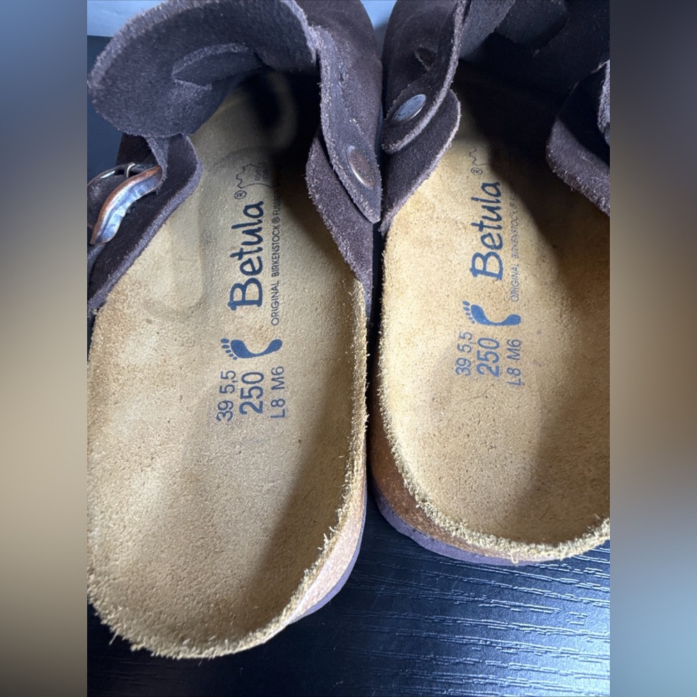 Brown Suede Mules with Buckle - Picture 4 of 7
